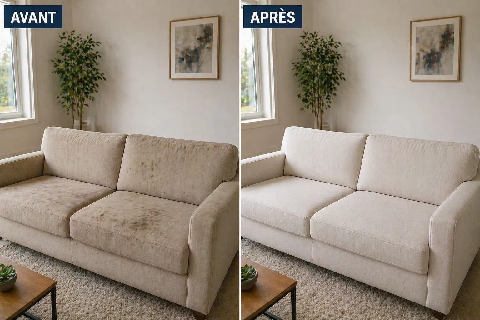 Nettoyage salon marocain sedari à Tanger – NordClean, banquettes avant et après intervention